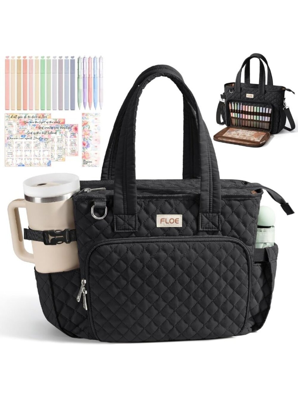 Quilted Large Bible Tote Bag for Women | Stylish Church Cover & Storage Case